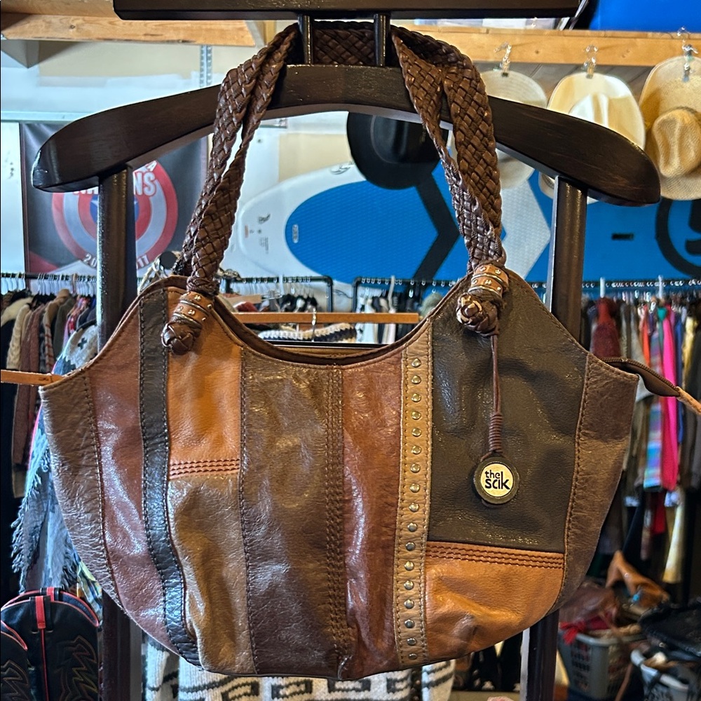 The Sak Brown and Tan Leather Shoulder Bag